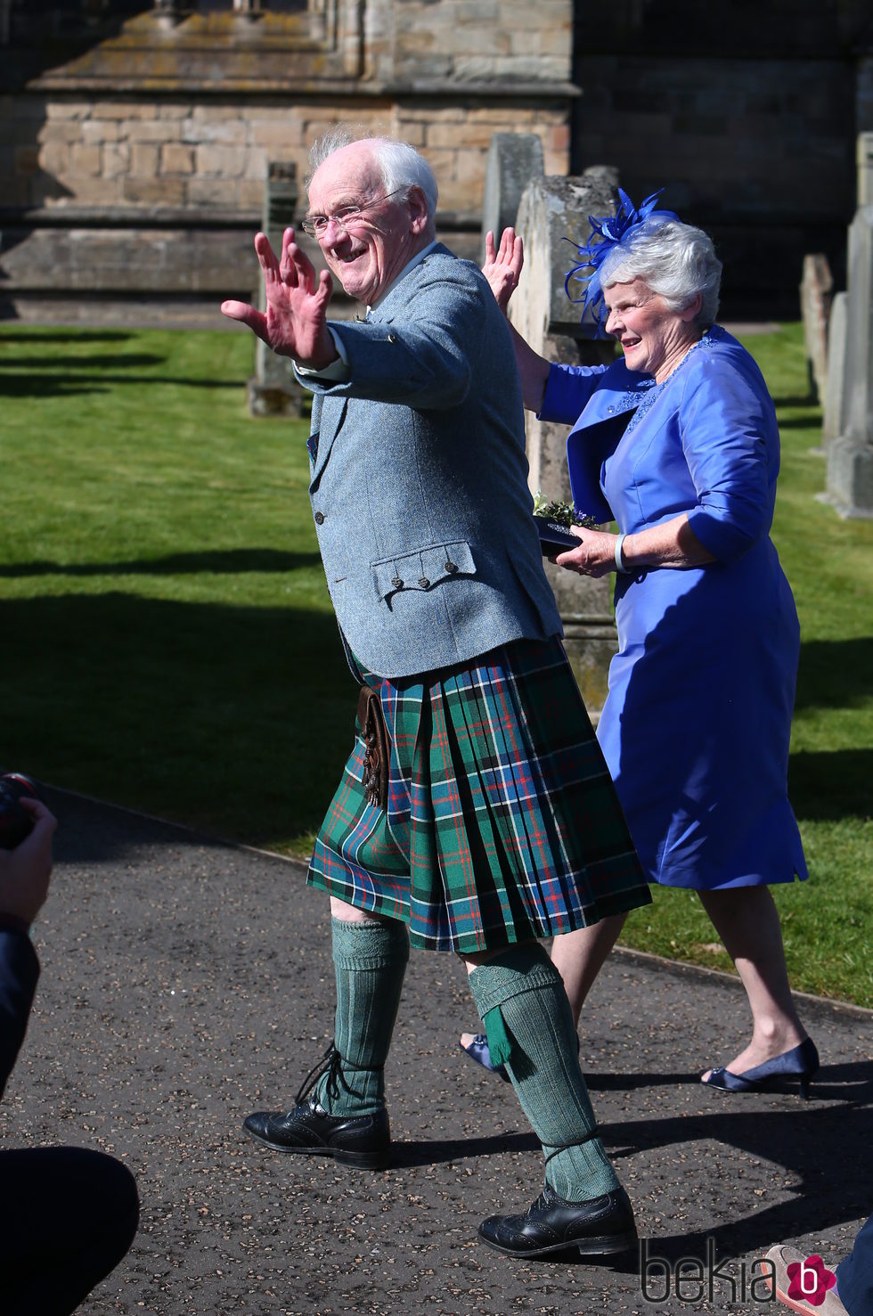 Roy Erskine y Shirley Erskine en la boda de Andy Murray y Kim Sears