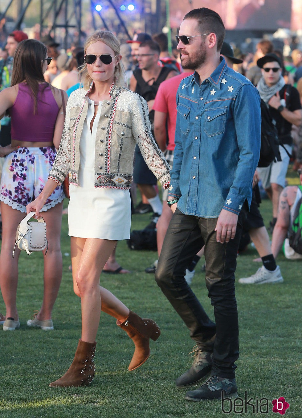 Kate Bosworth y Michael Polish en el Festival de Coachella 2015