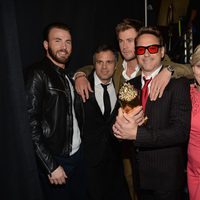 El reparto de 'Vengadores: La era de Ultrón' durante la gala de los MTV Movie Awards 2015