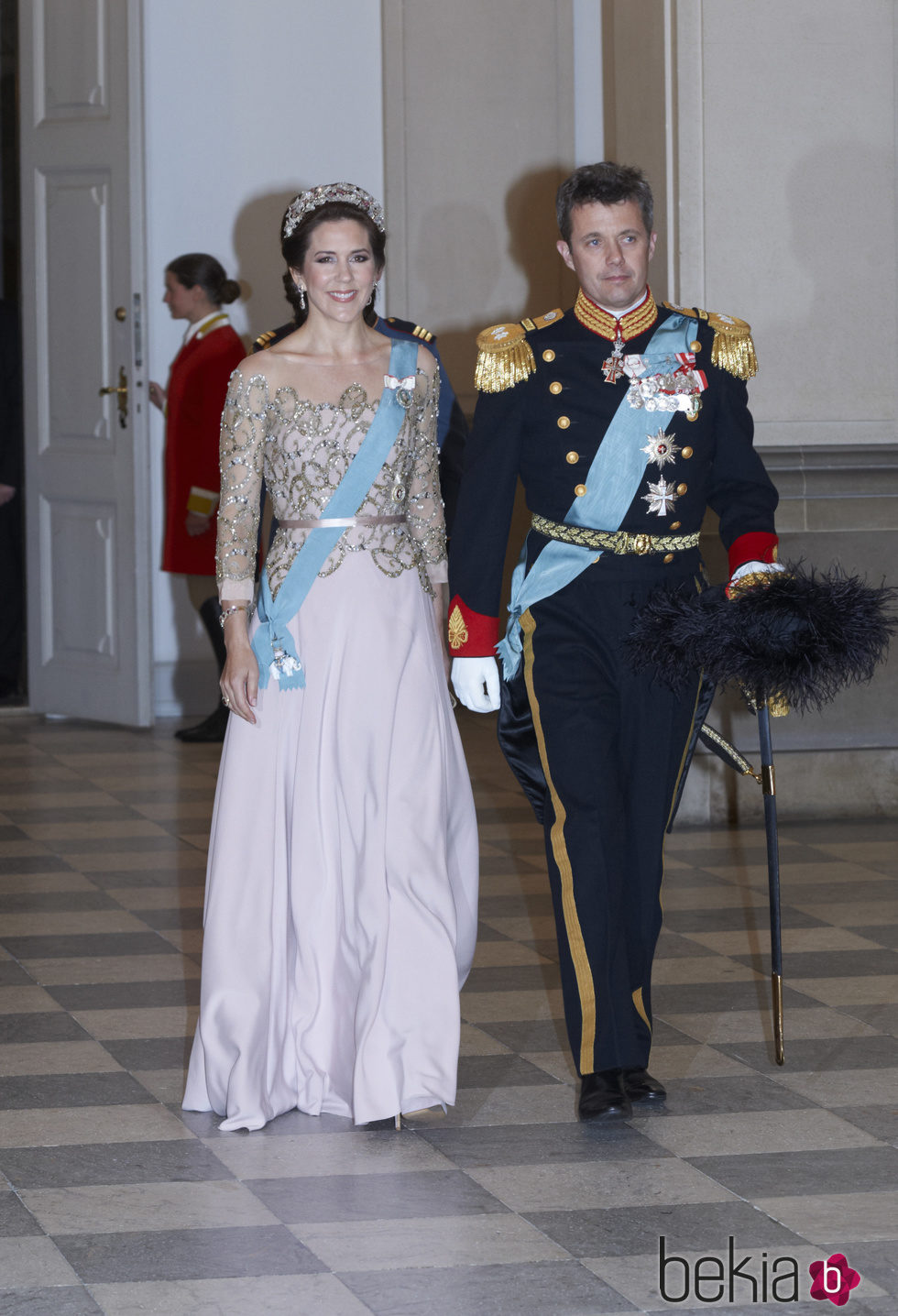 Federico y Mary de Dinamarca en el 75 cumpleaños de Margarita de Dinamarca