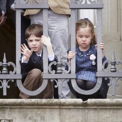 Enrique de Dinamarca y la Princesa Josefina en el 75 cumpleanos de Margarita de Dinamarca