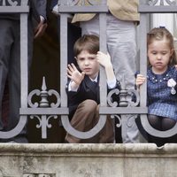 Enrique de Dinamarca y la Princesa Josefina en el 75 cumpleanos de Margarita de Dinamarca