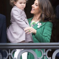 Marie de Dinamarca y su hija Athena en el 75 cumpleaños de Margarita de Dinamarca