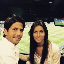 Fernando Verdasco y Ana Boyer en el partido de Champions Real Madrid - Atlético de Madrid