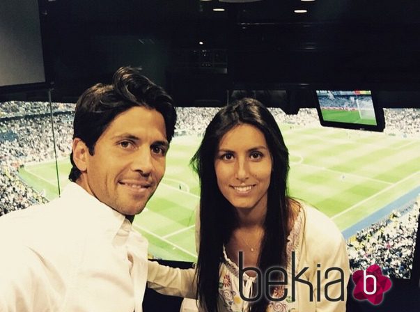 Fernando Verdasco y Ana Boyer en el partido de Champions Real Madrid - Atlético de Madrid