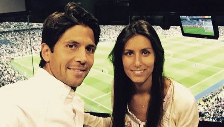 Fernando Verdasco y Ana Boyer en el partido de Champions Real Madrid - Atlético de Madrid