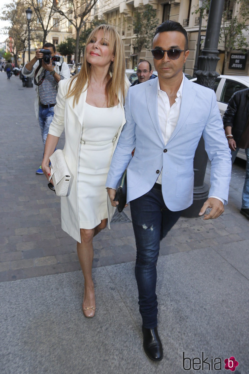 Ana Obregón y Luis Rollán en el funeral de María Pineda en Madrid