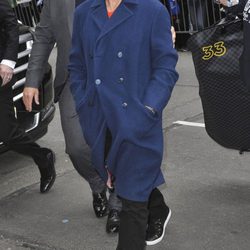 Robert Downey Jr. llegando al show de David Letterman en Nueva York