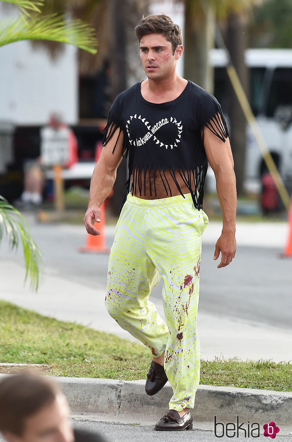 Zac Efron rodando una secuencia de la película 'Dirty Grandpa'