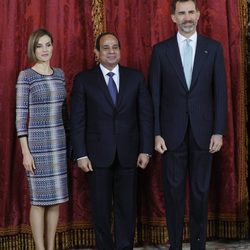 El Rey Felipe VI y la Reina Letizia en el almuerzo con el Presidente de la República Árabe de Egipto