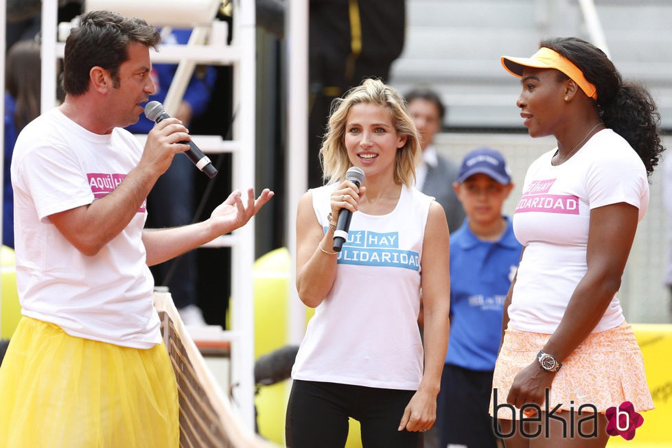 Elsa Pataky, Arturo Valls y Serena Williams en el torneo de tenis benéfico de Madrid Open