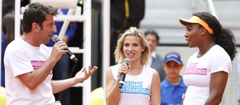 Elsa Pataky, Arturo Valls y Serena Williams en el torneo de tenis benéfico de Madrid Open