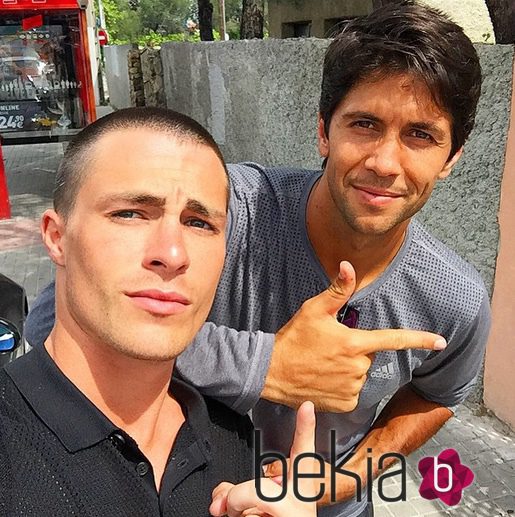 Colton Haynes con Fernando Verdasco, de visita por Madrid