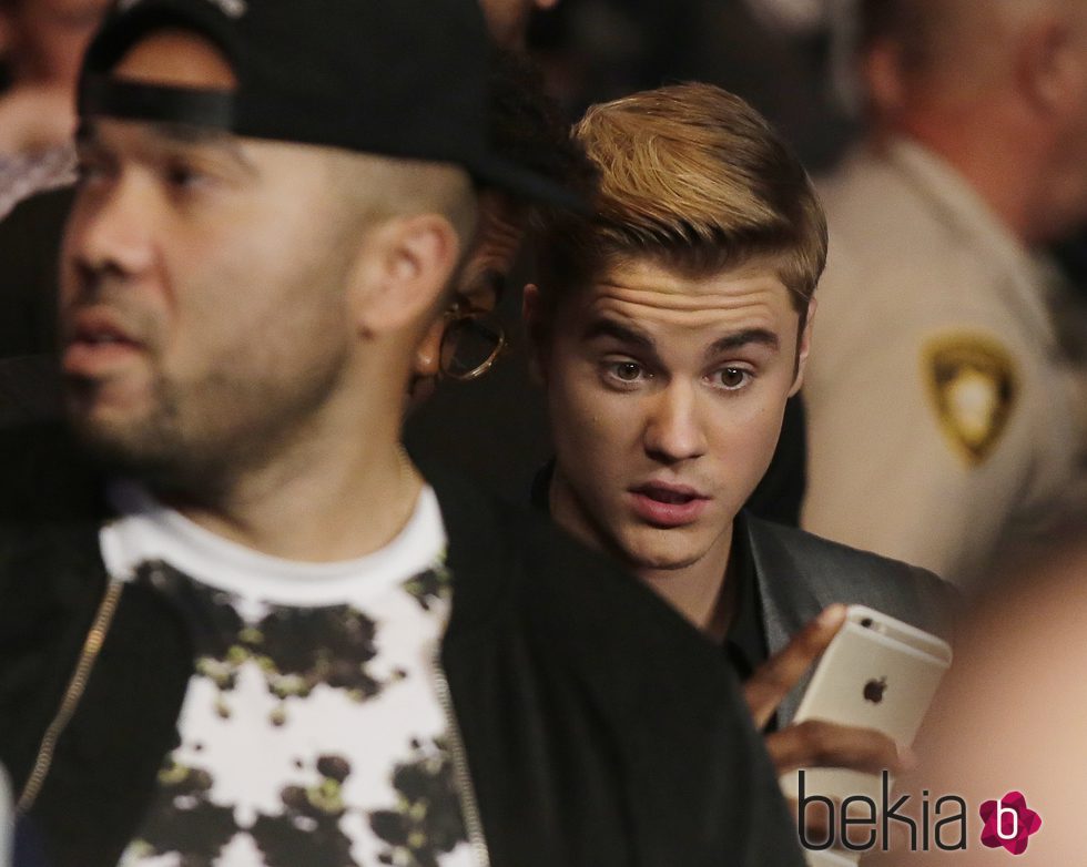 Justin Bieber en el 'Combate del Siglo' en Las Vegas