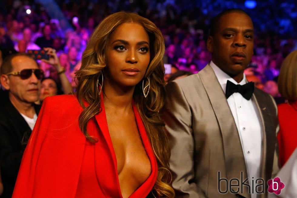 Beyoncé y Jay Z en el 'Combate del Siglo' en Las Vegas