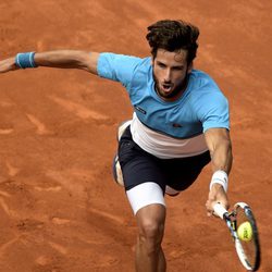 Feliciano López disputando su primer partido en el Open de Madrid 2015