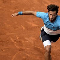 Feliciano López disputando su primer partido en el Open de Madrid 2015