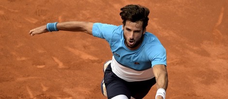 Feliciano López disputando su primer partido en el Open de Madrid 2015