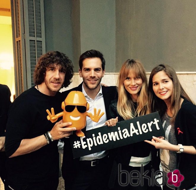 Carles Puyol, Marc Clotet, Vanesa Lorenzo y Natalia Sánchez en la presentación de 'Epidemia: The Game'