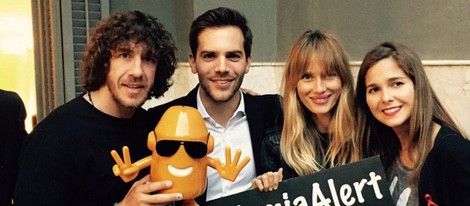 Carles Puyol, Marc Clotet, Vanesa Lorenzo y Natalia Sánchez en la presentación de 'Epidemia: The Game'