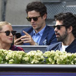 Manuela Vellés y Miguel Ángel Muñoz en el partido de Rafa Nadal en el Madrid Open 2015