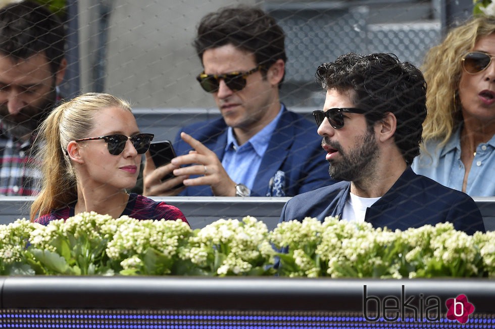 Manuela Vellés y Miguel Ángel Muñoz en el partido de Rafa Nadal en el Madrid Open 2015