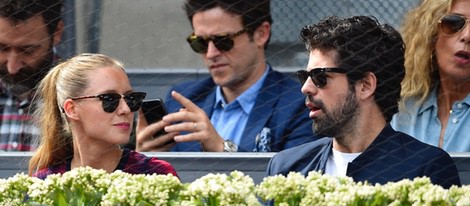 Manuela Vellés y Miguel Ángel Muñoz en el partido de Rafa Nadal en el Madrid Open 2015