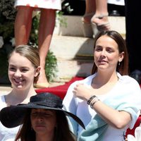 Alexandra de Hannover, Pauline Ducruet y Camille Gottlieb en el bautizo de Jacques y Gabriella de Mónaco