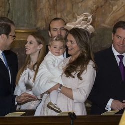 Daniel de Suecia, Magdalena de Suecia, la Princesa Leonor y Chris O'Neill en la lectura de las amonestaciones prenupciales de Carlos Felipe de Suecia y Sof