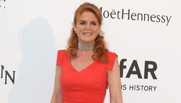 Sarah Ferguson en la gala amfAR del Festival de Cannes 2015