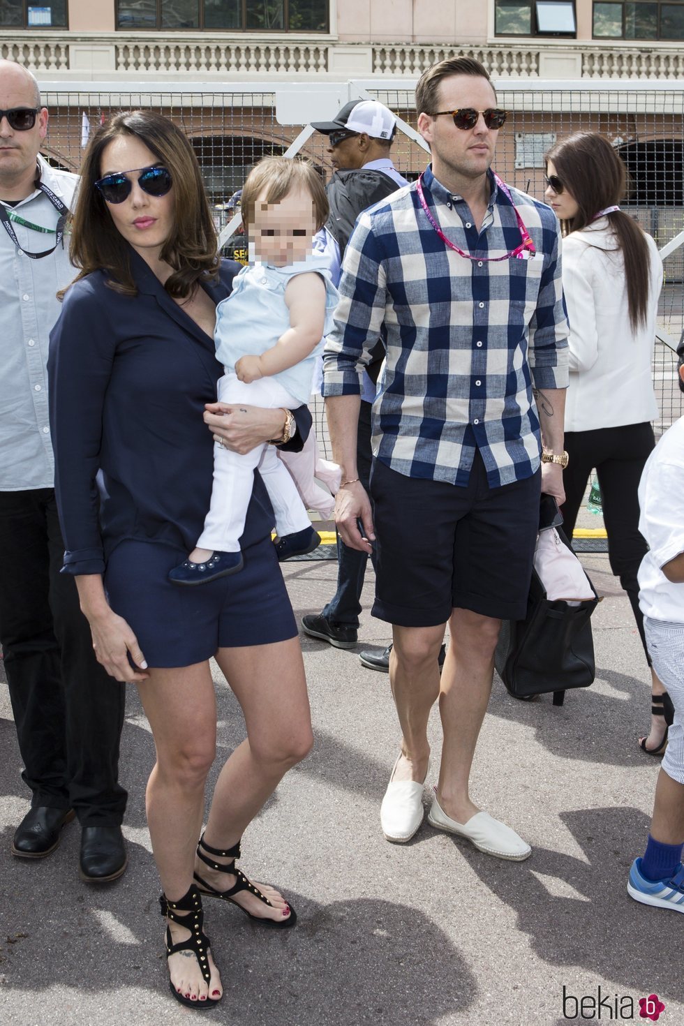 Tamara Ecclestone con su hija Sophia y su marido Jay Rutland en el GP de Mónaco 2015