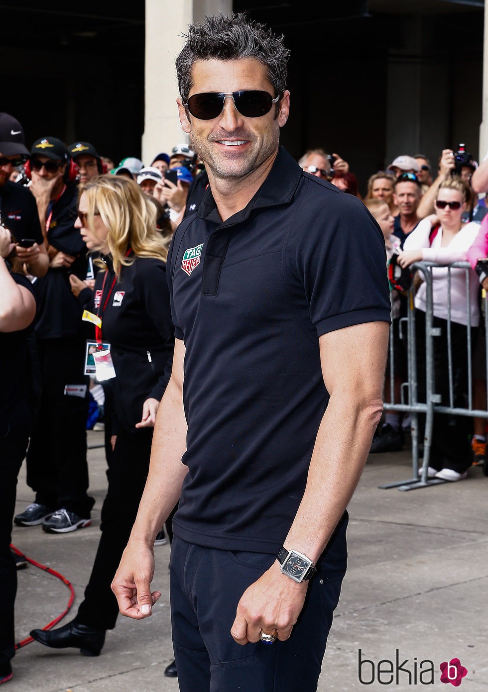 Patrick Dempsey en la carrera de coches anual Indianapolis 500