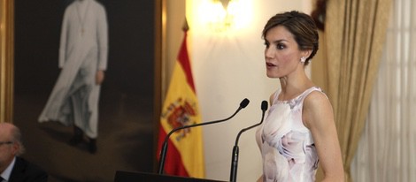 La Reina Letizia ofreciendo su discurso de despedida en El Salvador