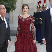 La Reina Letizia en la cena de gala en su honor en el Elíseo