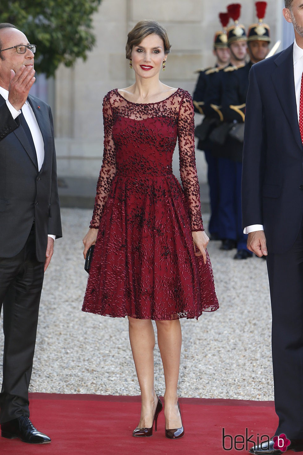 La Reina Letizia en la cena de gala en su honor en el Elíseo