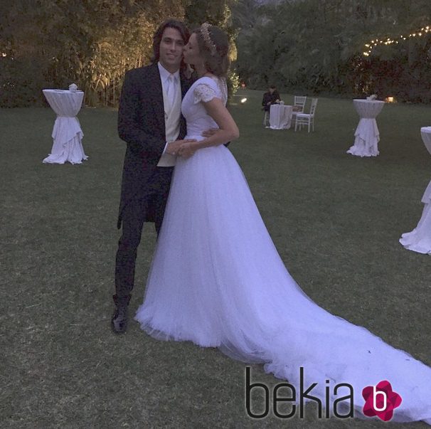 Jessica Bueno y Jota Peleteiro el día de su boda 