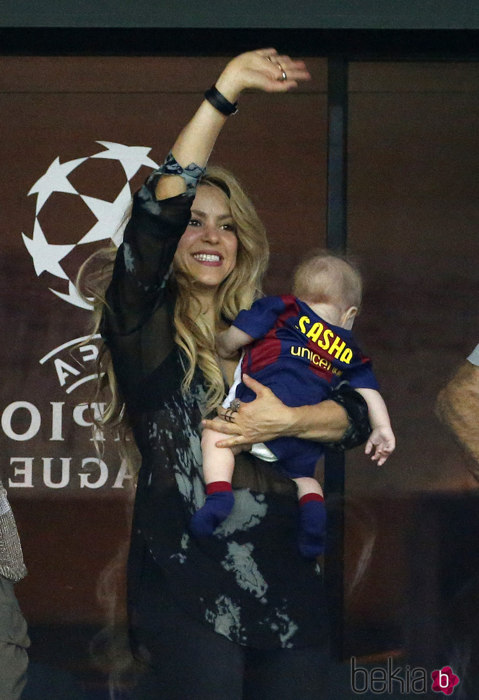 Shakira y Sasha Piqué celebran la Champions League 2015 del Barça