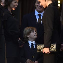 La Reina Letizia con Kalina de Bulgaria y su hijo Simeón Hassan en el funeral de Kardam de Bulgaria