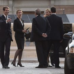 Las Infantas Elena y Cristina con Pablo de Grecia en el funeral de Kardam de Bulgaria