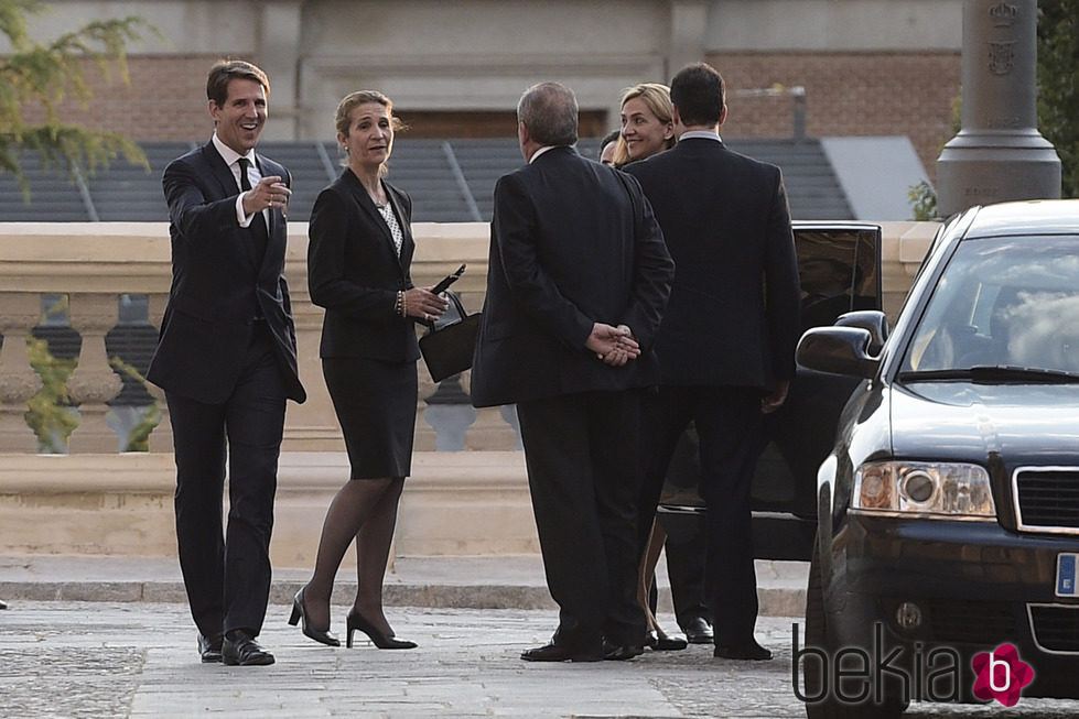 Las Infantas Elena y Cristina con Pablo de Grecia en el funeral de Kardam de Bulgaria