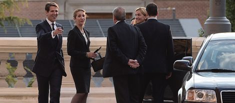 Las Infantas Elena y Cristina con Pablo de Grecia en el funeral de Kardam de Bulgaria