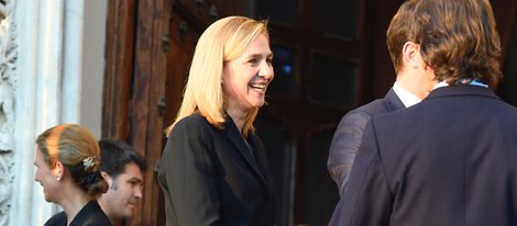 La Infanta Cristina ríe junto a Kitín Muñoz en el funeral de Kardam de Bulgaria