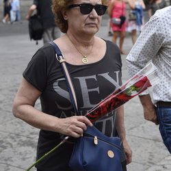 Beatriz Carvajal en la capilla ardiente de Pedro Zerolo