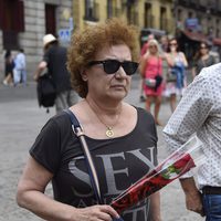 Beatriz Carvajal en la capilla ardiente de Pedro Zerolo