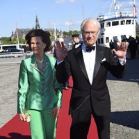 Carlos Gustavo y Silvia de Suecia en la cena de gala previa a la boda de Carlos Felipe de Suecia y Sofia Hellqvist