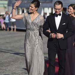 Victoria y Daniel de Suecia en la cena de gala previa a la boda de Carlos Felipe de Suecia y Sofia Hellqvist