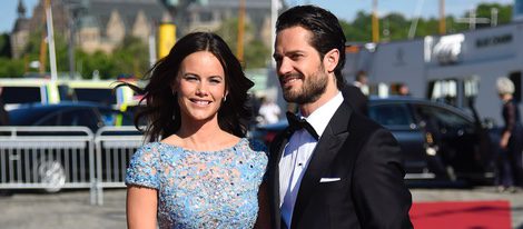 Carlos Felipe de Suecia y Sofia Hellqvist en la cena de gala previa a su boda