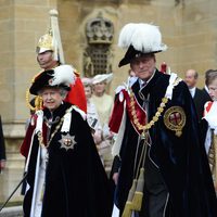 La Reina Isabel y el Duque de Edimburgo en la ceremonia de la Orden de la Jarretera 2015