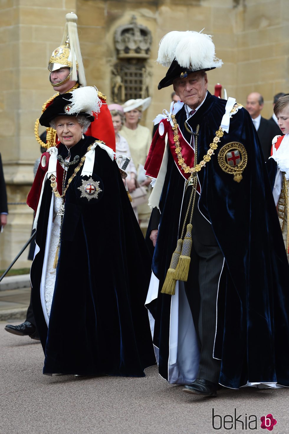 La Reina Isabel y el Duque de Edimburgo en la ceremonia de la Orden de la Jarretera 2015