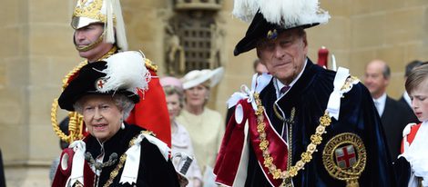 La Reina Isabel y el Duque de Edimburgo en la ceremonia de la Orden de la Jarretera 2015